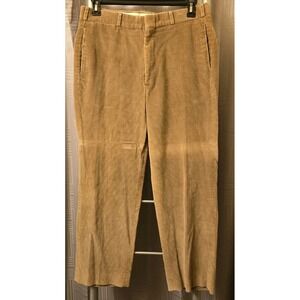 Vintage THOMSON Men's Tan Wide Cords Flat Front 35x27.5 Corduroy Pants